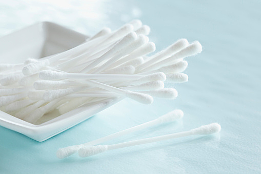 closeup of cotton swabs